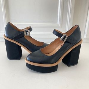NWOT Free People Maggie Mary Jane Black Platforms Sz 38/36